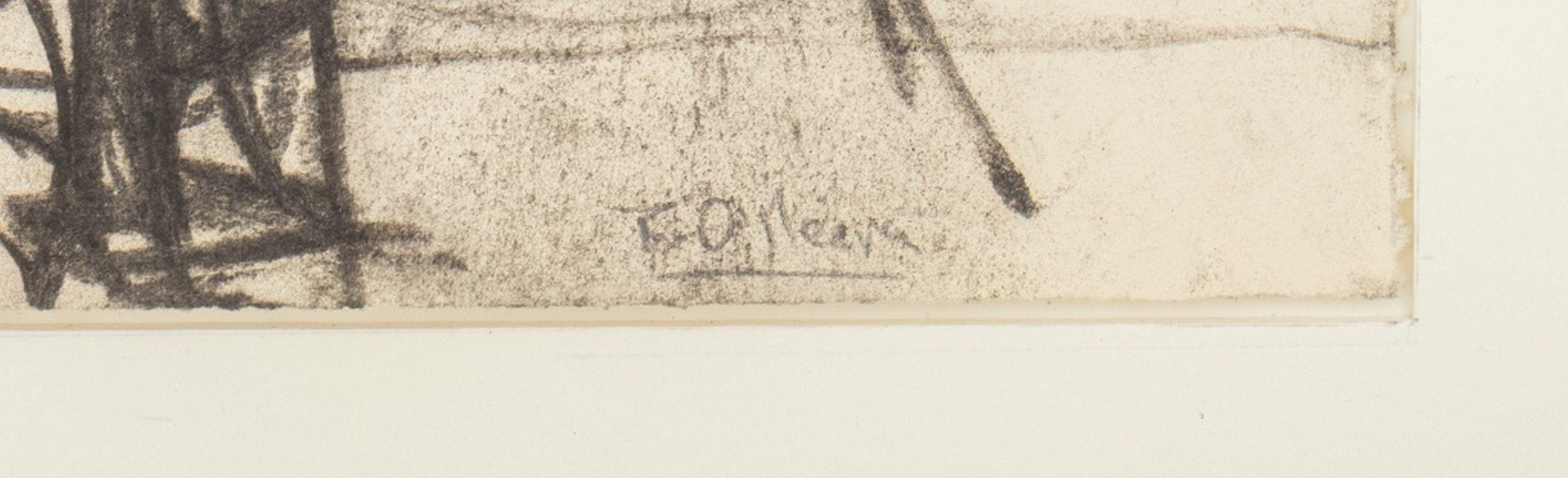 Robert O'Meara (estadounidense, 1957-2024), Dos composiciones abstractas, Carboncillo sobre papel, firmado en la parte inferior derecha del marco de madera. Imagen: 13