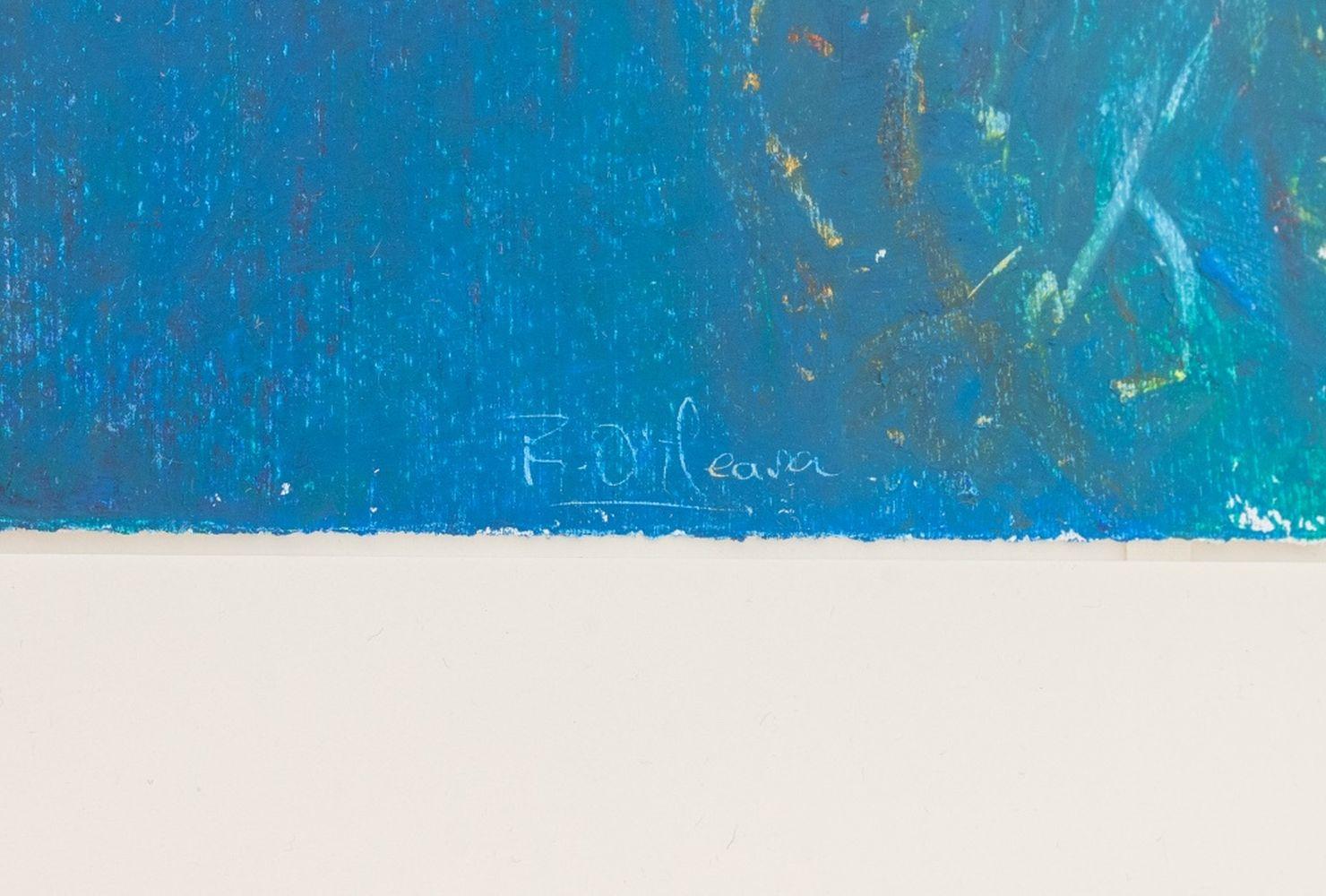 Abstract Composition in Blue - White Abstract Drawing by Robert O'Meara