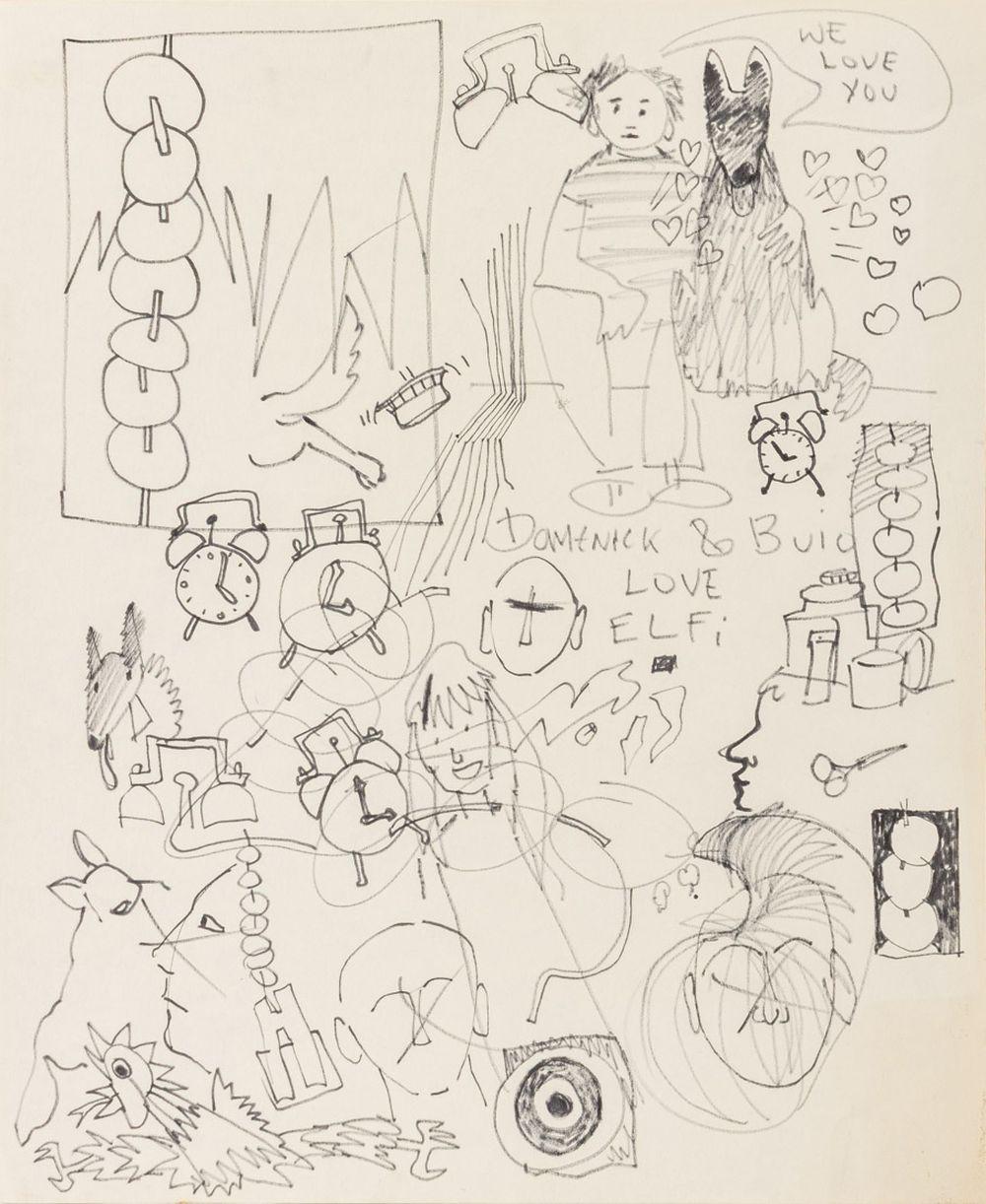 Collection of Preliminary Drawings, 18 - Beige Abstract Drawing by Domenick Capobianco 
