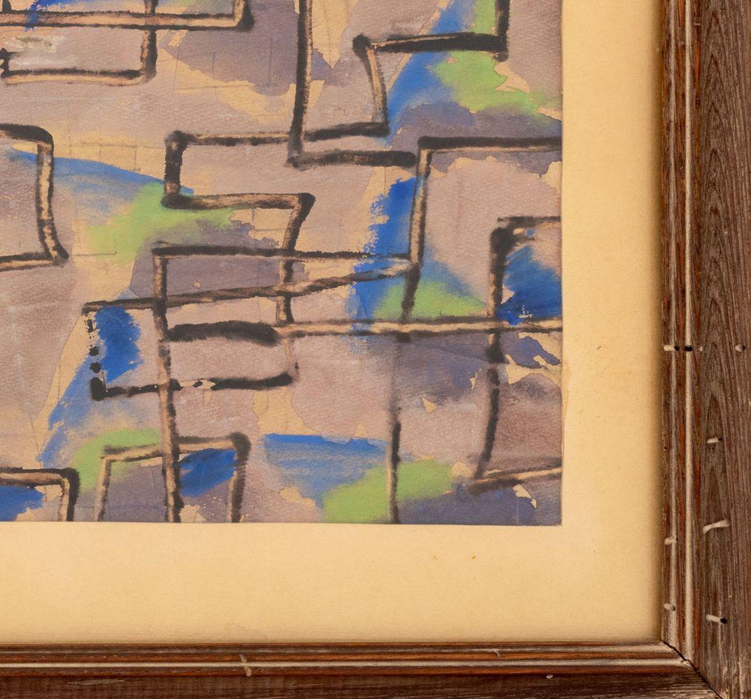 Polychrome Geometric Composition - Brown Abstract Drawing by Unknown