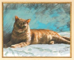 Illegibly Signed Portrait of a Cat