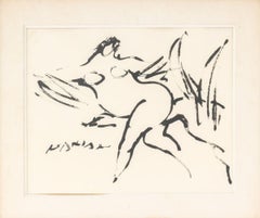 Reuben Nakian "Leda et le cygne" Encre sur papier