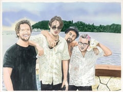 David Risley, Friends on the Lake, Watercolor