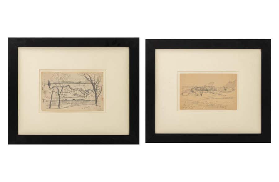 Oscar F. Bluemner Landscape Scenes Graphite, 2