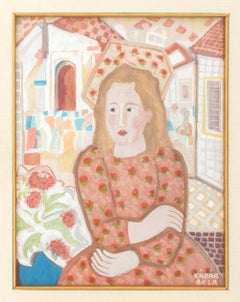 Bela Kadar Portrait of a Girl Gouache on Paper