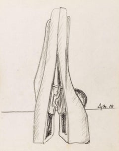 Schizzo di studio della scultura di Seymour Lipton, 1968