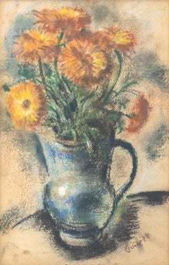 Robert Philipp "Vase of Flowers" Pastel on Paper
