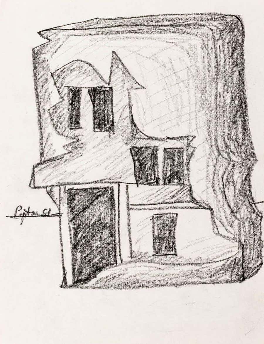 Seymour Lipton Sculpture Study Sketch, 1981