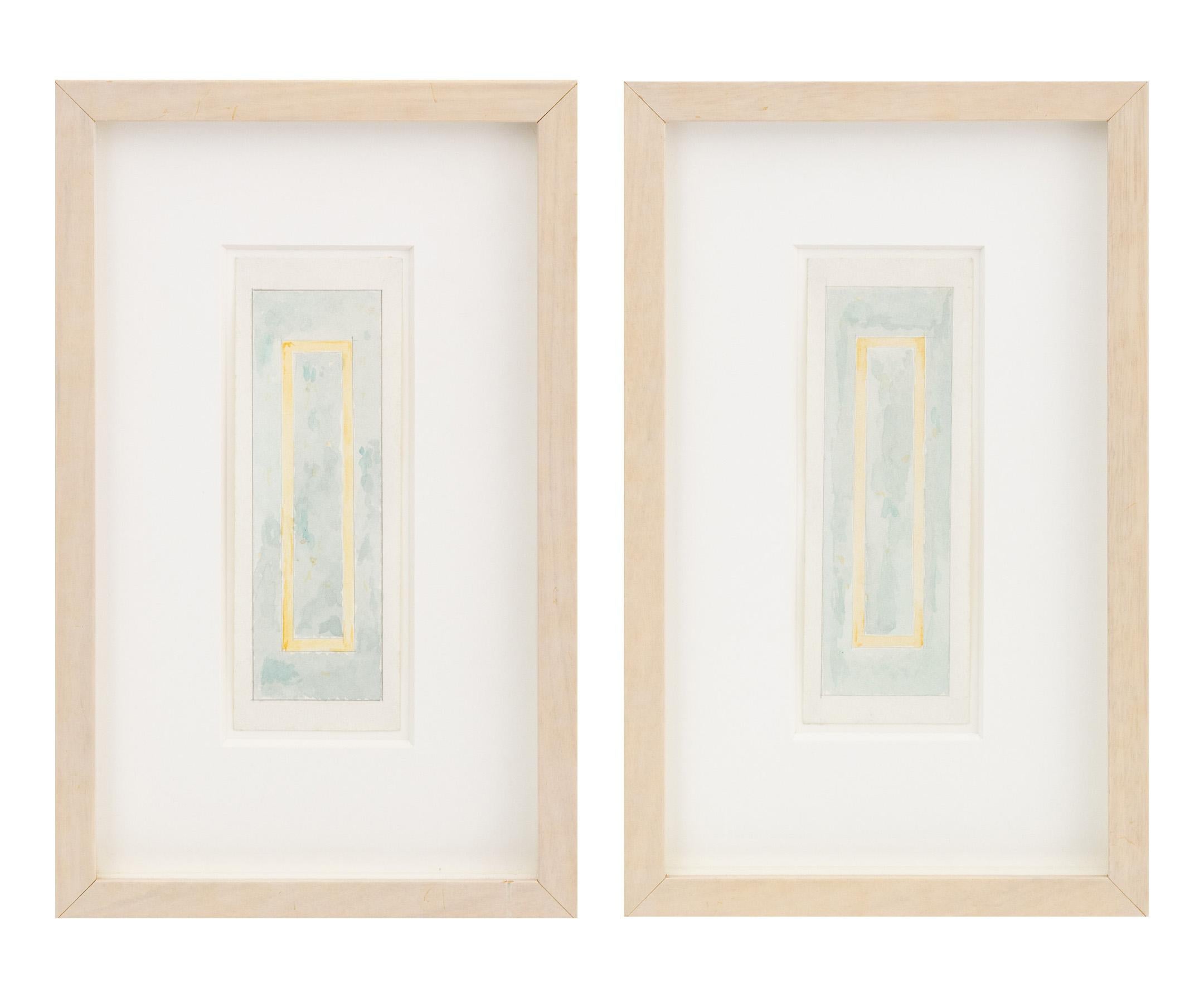 Minimalist Watercolors Pair, Abstract Expressionist, by Joseph Lawrence Gardella
