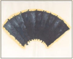 Abstract Black Fan Study in Watercolor and Graphite