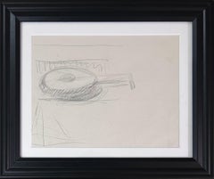 Mandolin - Einzigartiger Zeichnungsstift auf Papier, handsignierter Surrealismus, 1930