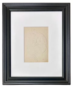 Woman sitting - Pencil on Paper Unique Drawing Post Impressionism, 1910