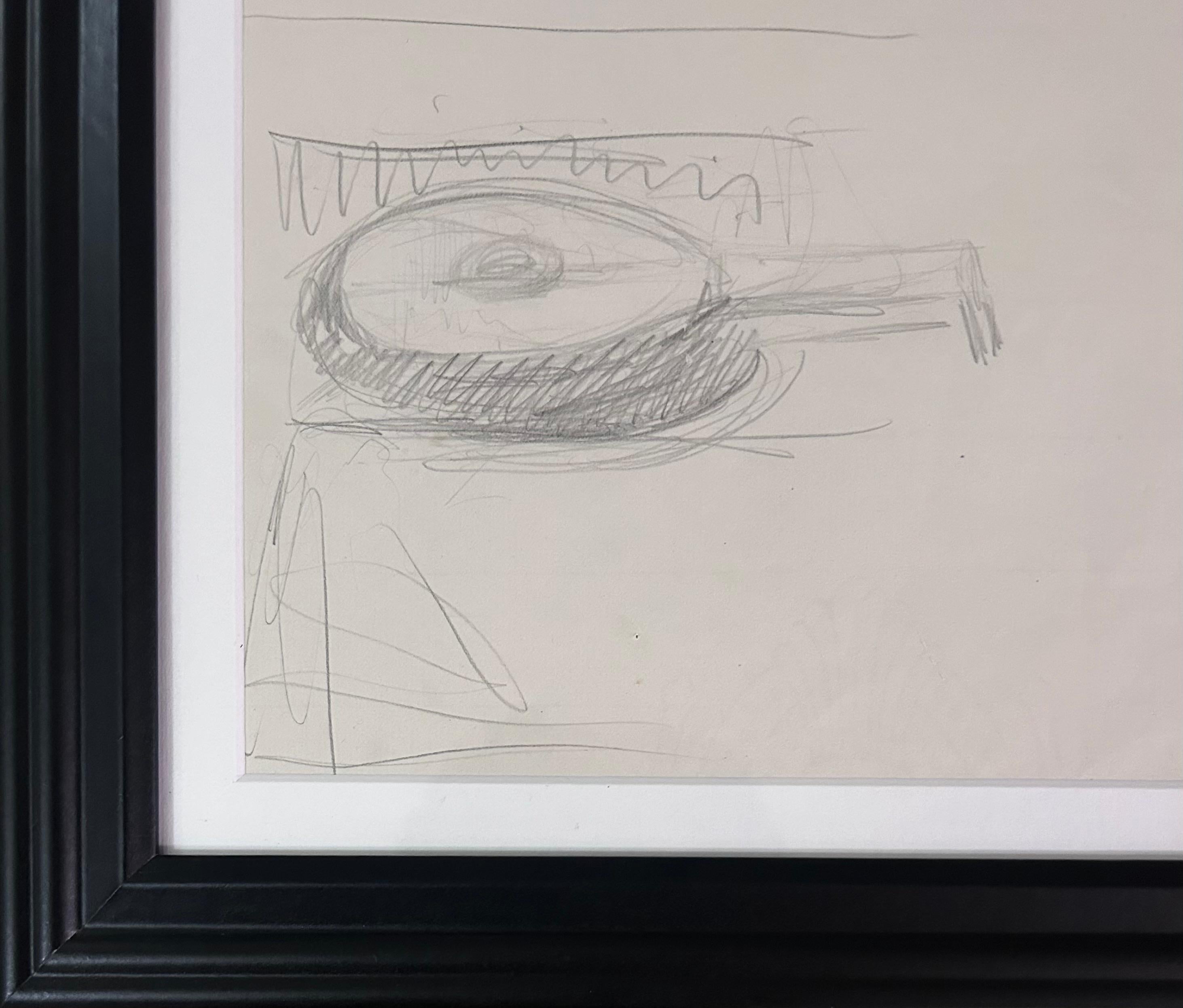 Mandolin - Crayon de dessin unique sur papier signé à la main surréalisme, 1930 - Surréalisme Art par Salvador Dalí