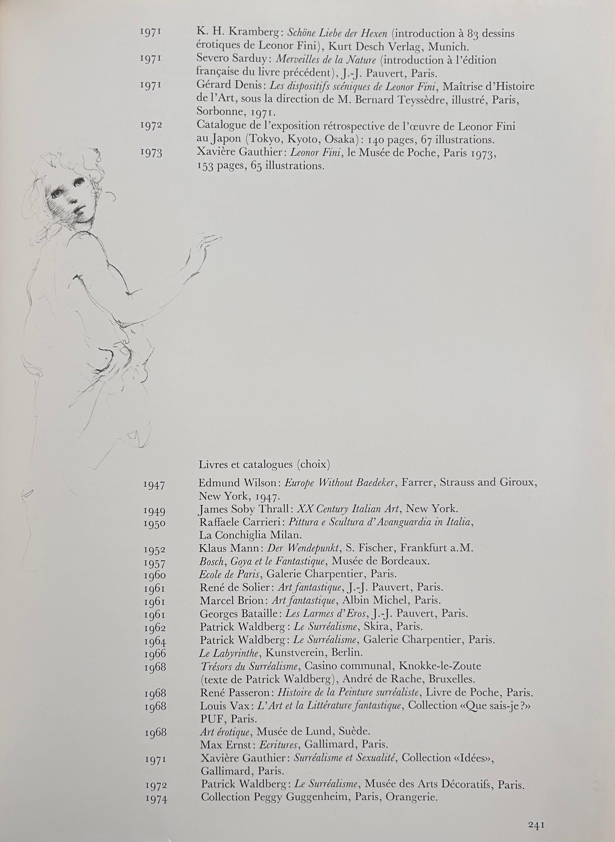 Sorcière - Tinte auf Papier Einzigartige signierte Zeichnung Surrealistische Malerin, ca. 1960 (Beige), Portrait, von Leonor Fini