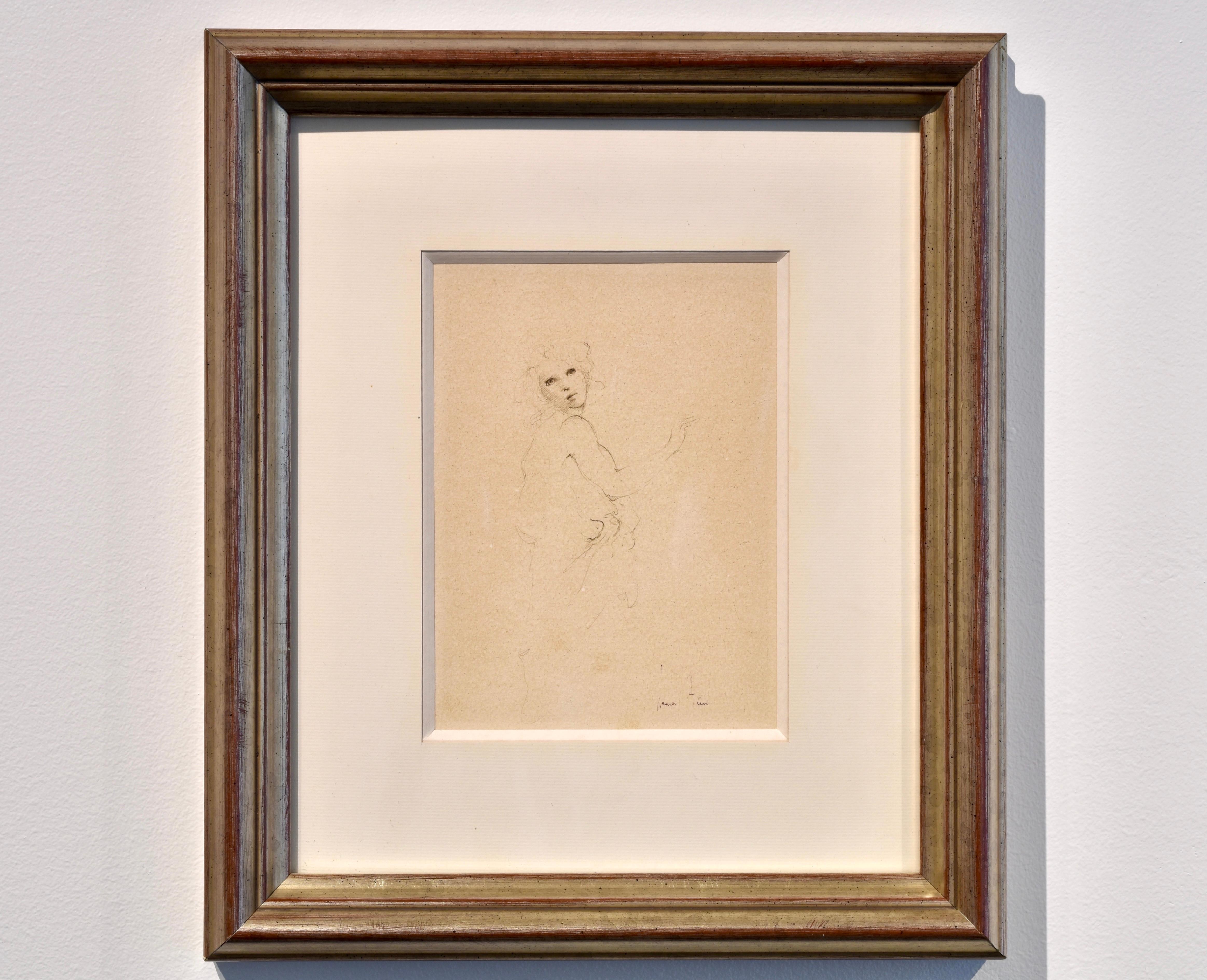 Sorcière - Tinte auf Papier Einzigartige signierte Zeichnung Surrealistische Malerin, ca. 1960 (Surrealismus), Art, von Leonor Fini