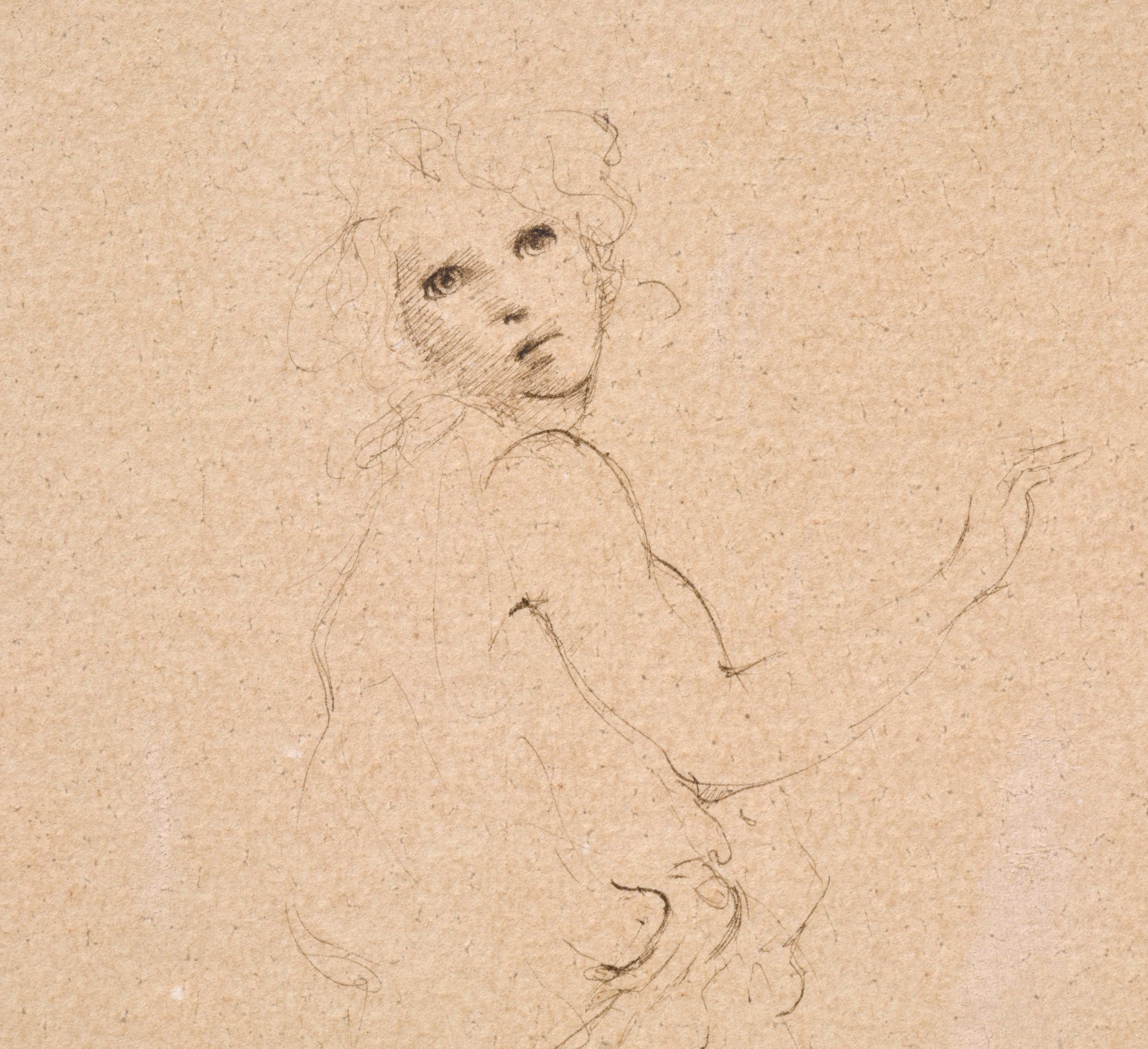 Sorcière - Tinte auf Papier Einzigartige signierte Zeichnung Surrealistische Malerin, ca. 1960 – Art von Leonor Fini
