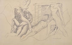 Surrealist Composition, Unique drawing on paper, Svanberg Museum Exhibition 1935
