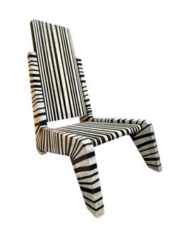 Sedia Zebra Wood dipinta a mano - Sedia moderna di lusso di Mahesh Sharma