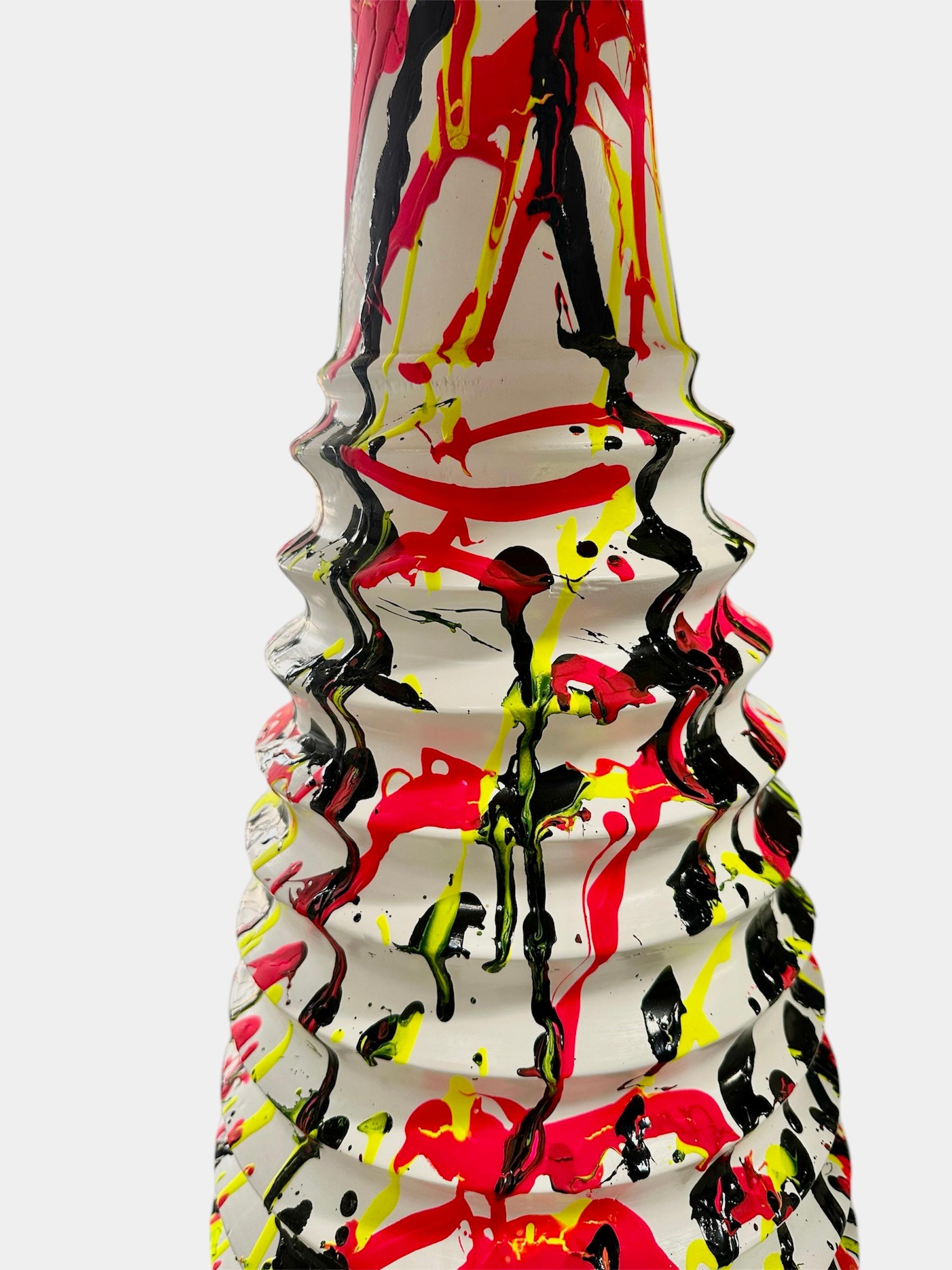 Abstract Hand Painted Table - One of a Kind For Sale 2