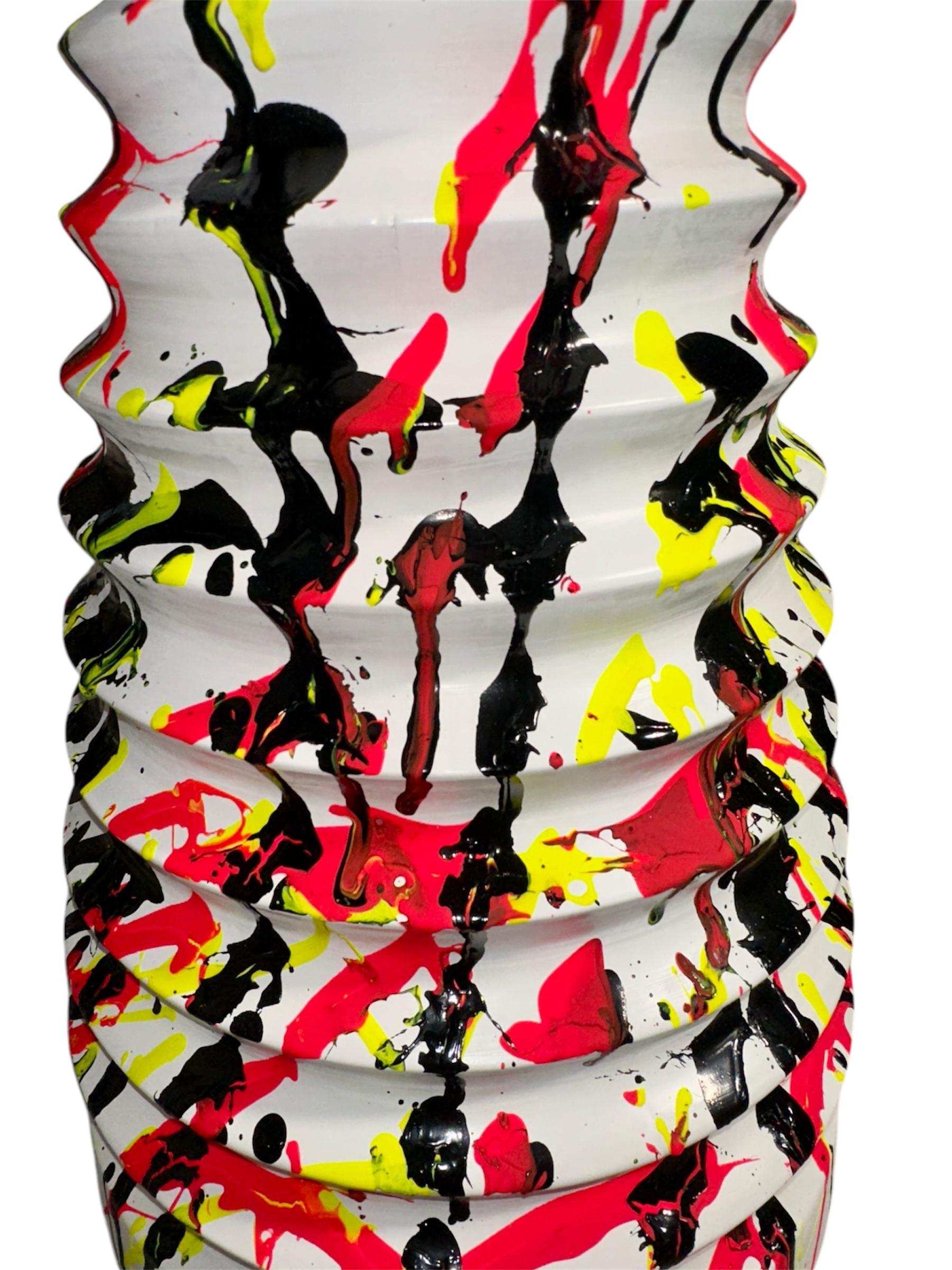Abstract Hand Painted Table - One of a Kind For Sale 3