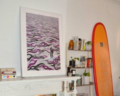 Im Verkauf - Macking: Surf Collage Aquarell mit Swarovski-Kristallen