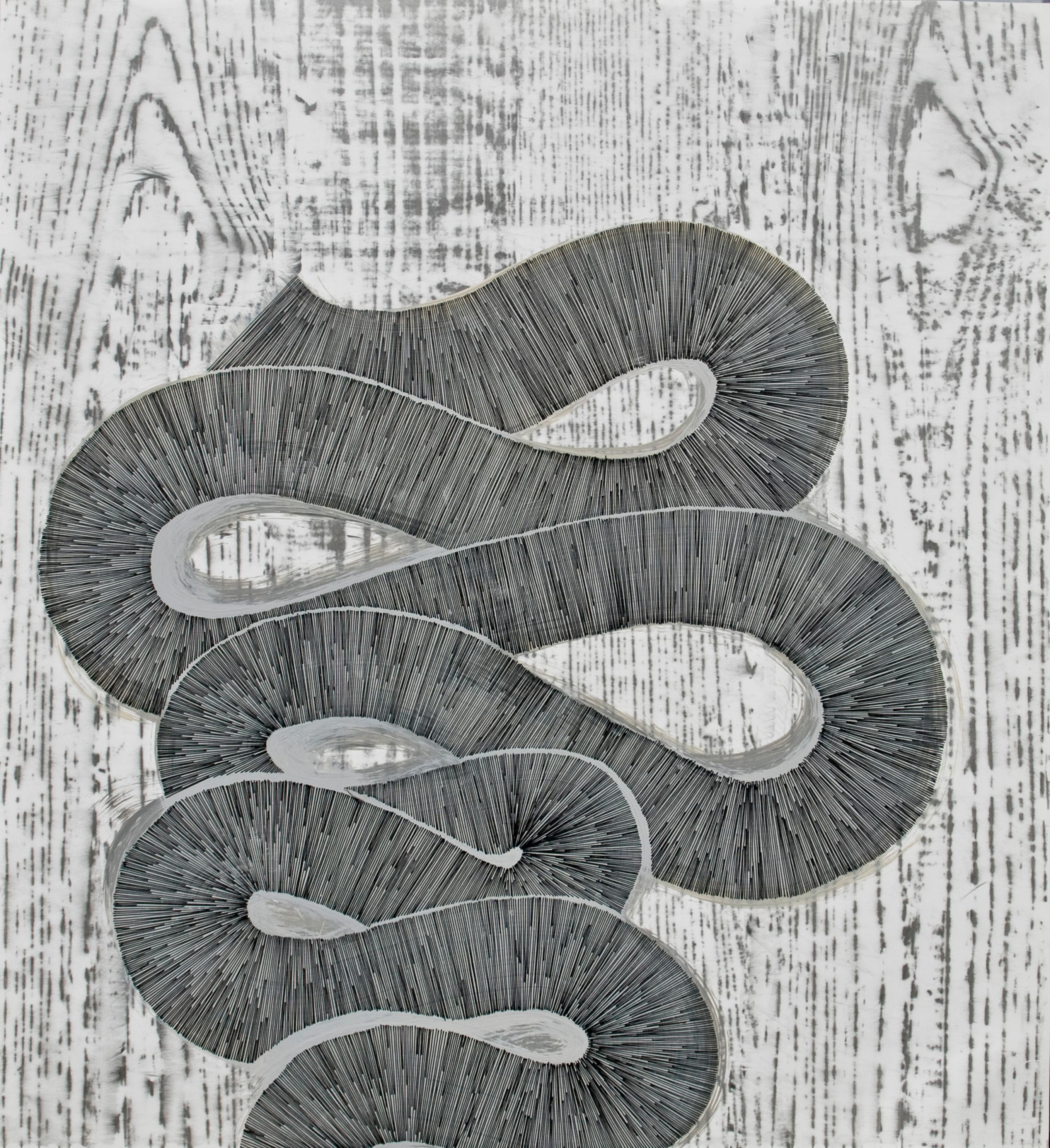 Alyse Rosner Abstract Drawing - With woodgrain (ravel)