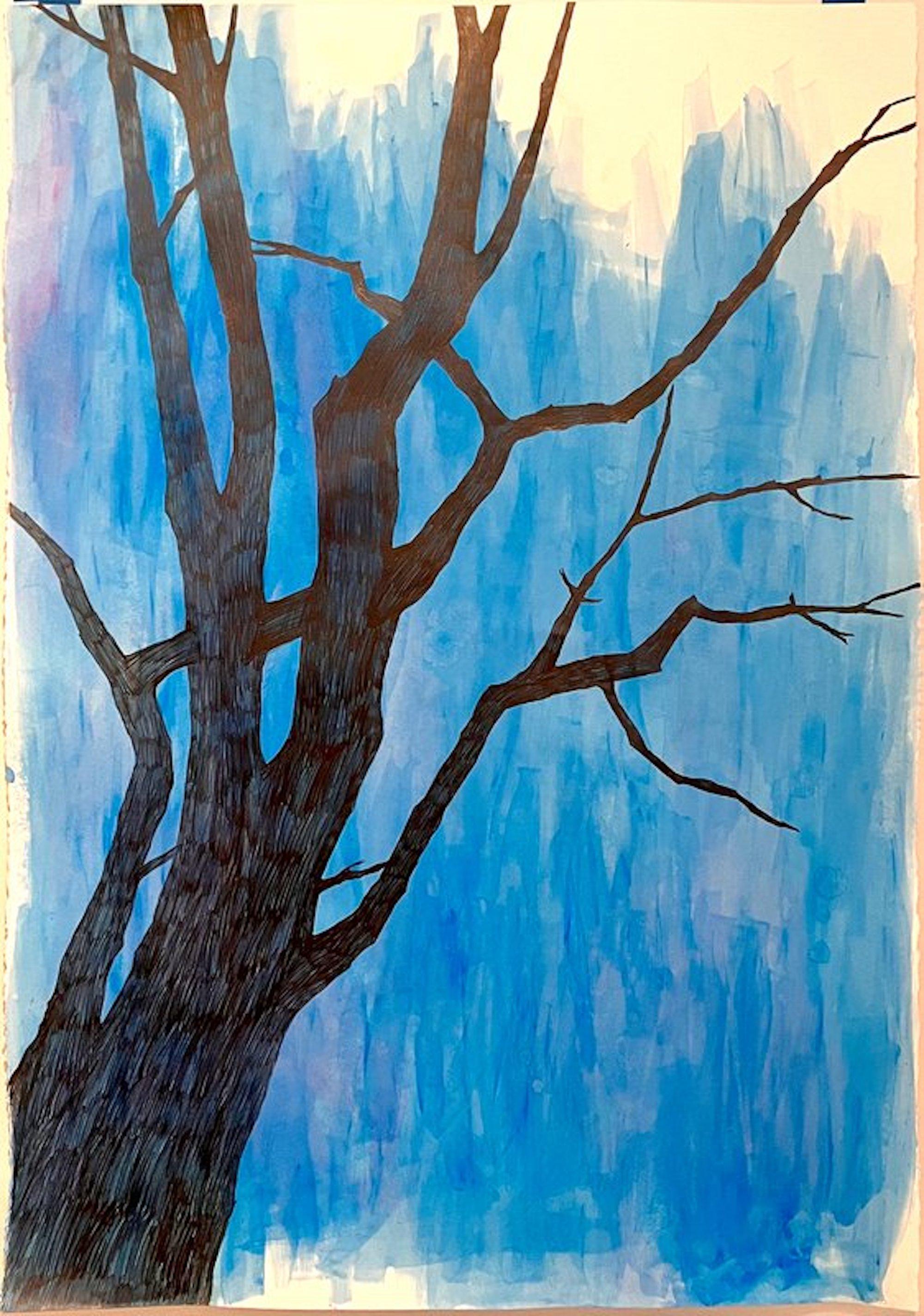 Meghan Gerety Landscape Art - Blue tree