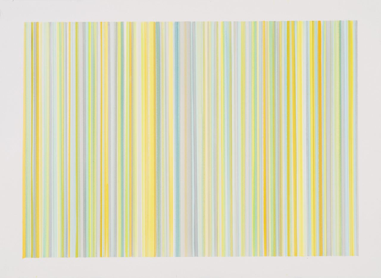 Janet Jennings Abstract Drawing - Bermuda green stripes