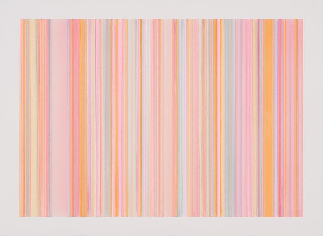 Janet Jennings Abstract Drawing - L.A. pink stripes