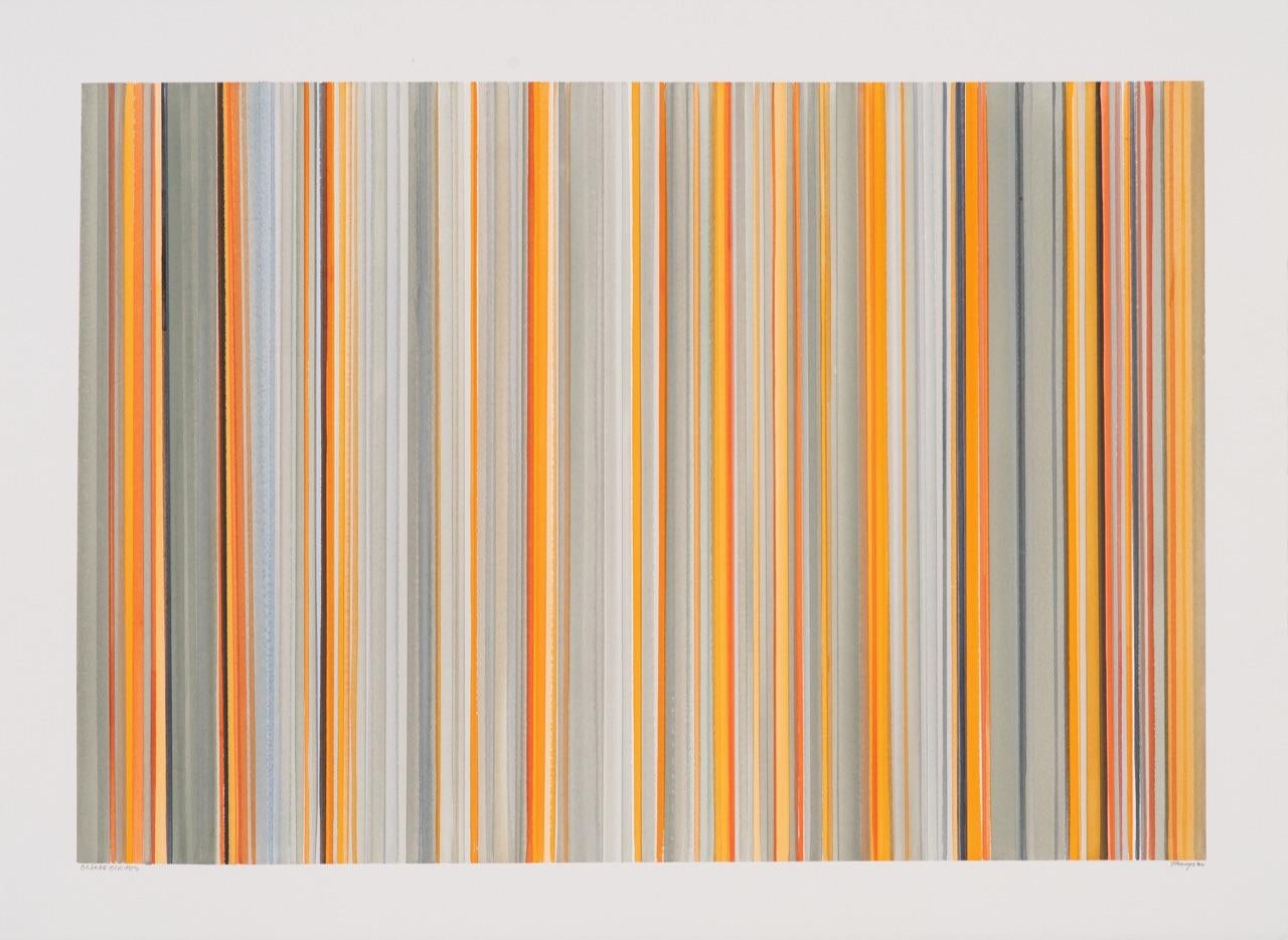 Janet Jennings Abstract Drawing – Cabo orange gestreift