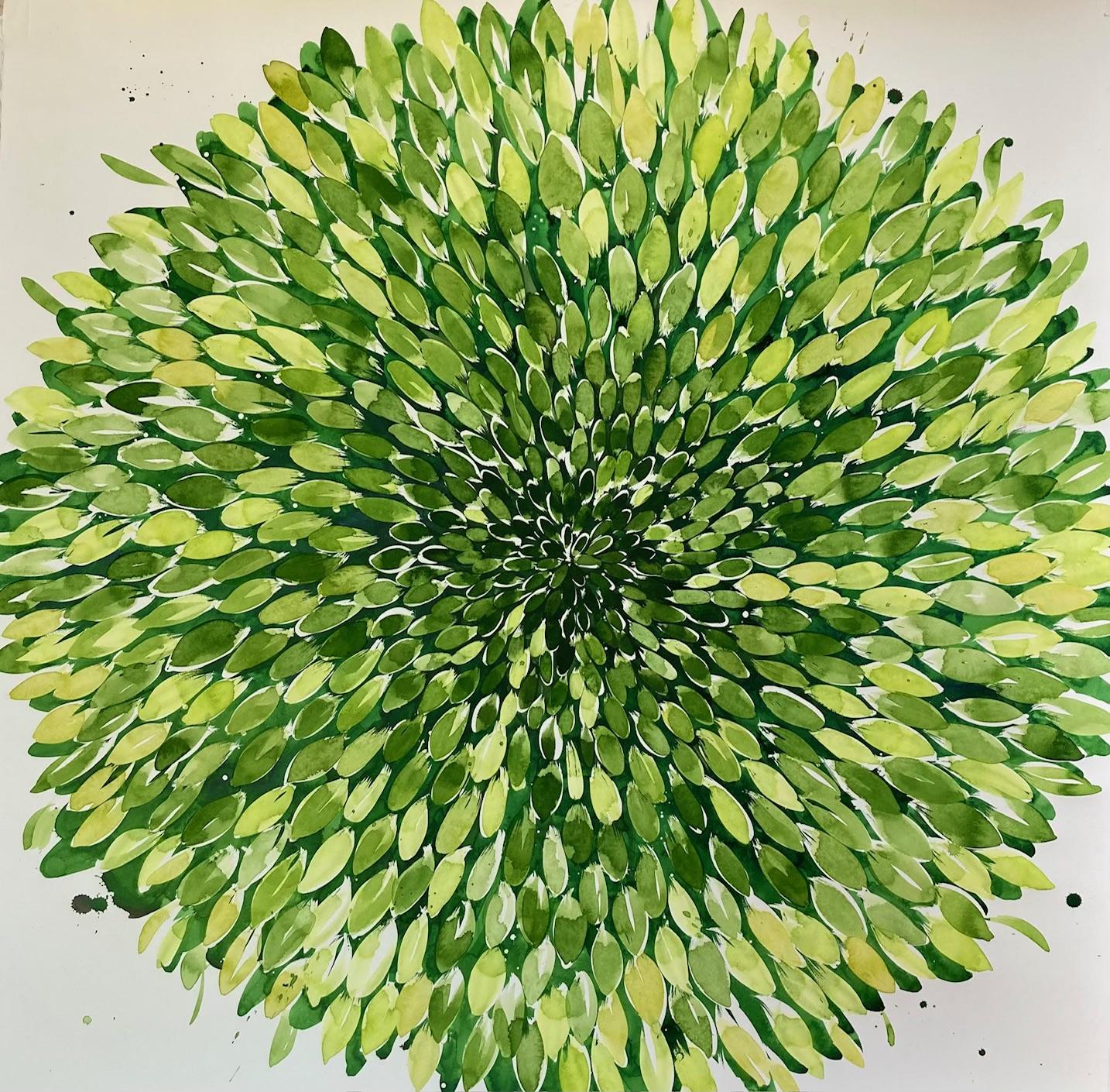 Idoline Duke Figurative Art – Große grüne Blume