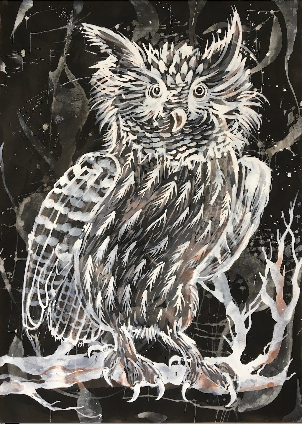 Idoline Duke Animal Art - Night Owl