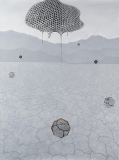 "Bee Gone" Un dibujo grande, enmarcado y técnicamente impresionante de Arminée Chahbazian