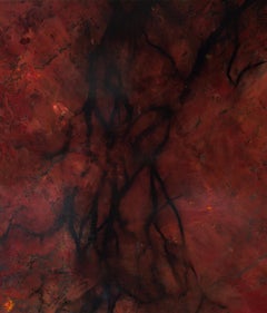 "The Race Against Wind and Time" Large Red & Black Painting by Katherine Filice