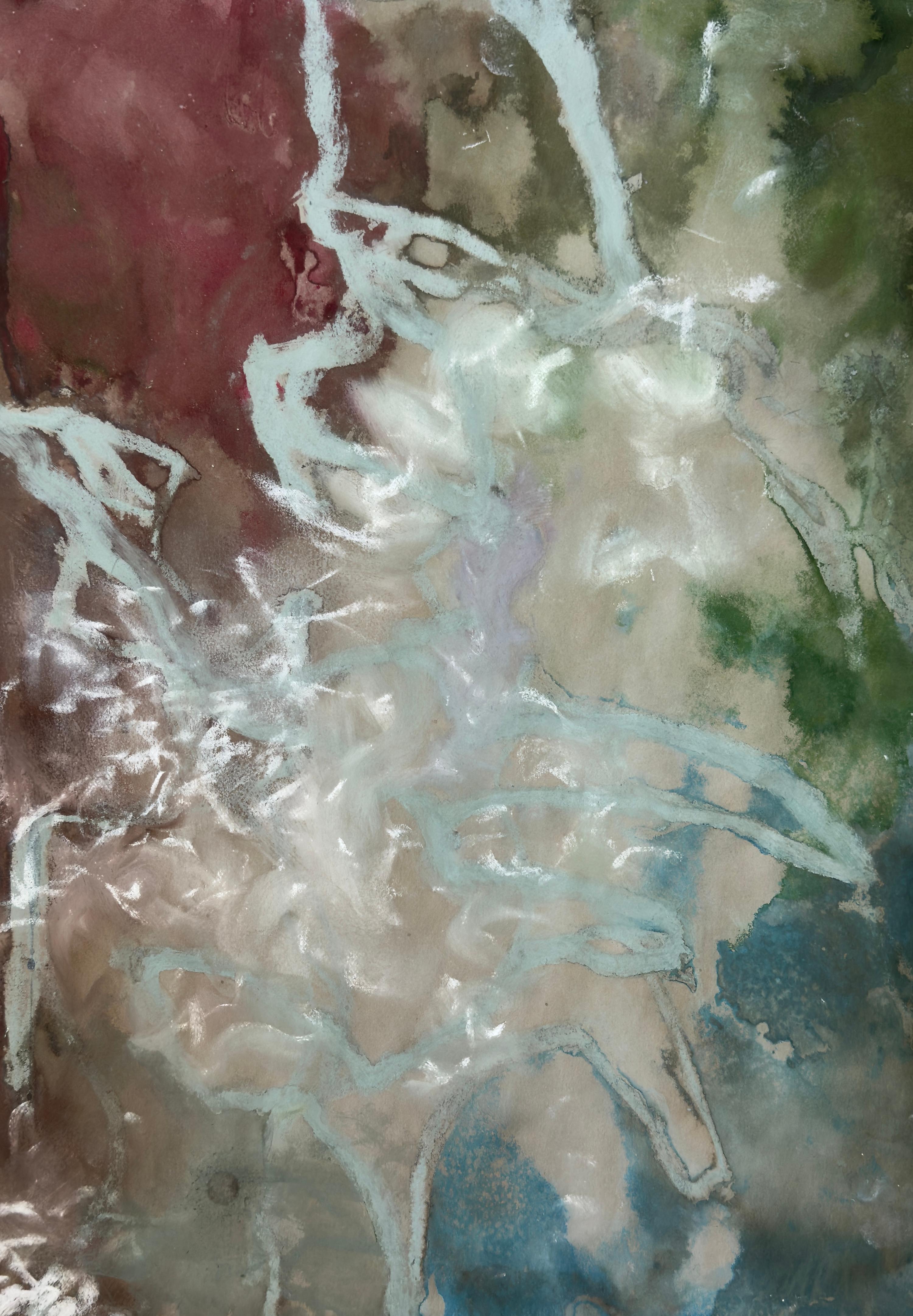 In Wayfinding No. 1, Katherine Filice invites the viewer into a fluid, intuitive search for orientation—a quiet mapping of the soul through subtle, luminous gesture. This intimate work, composed of soft washes of ink and translucent chalk lines,
