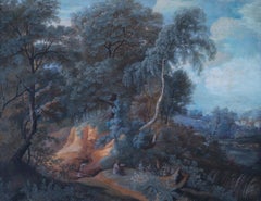 Pastoral landscape, gouache, 18th century, French school, circle of Pillement