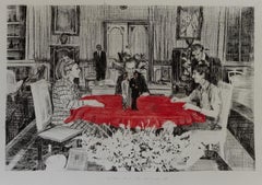 Ohne Titel - Gemälde,  Farbstift auf Karton