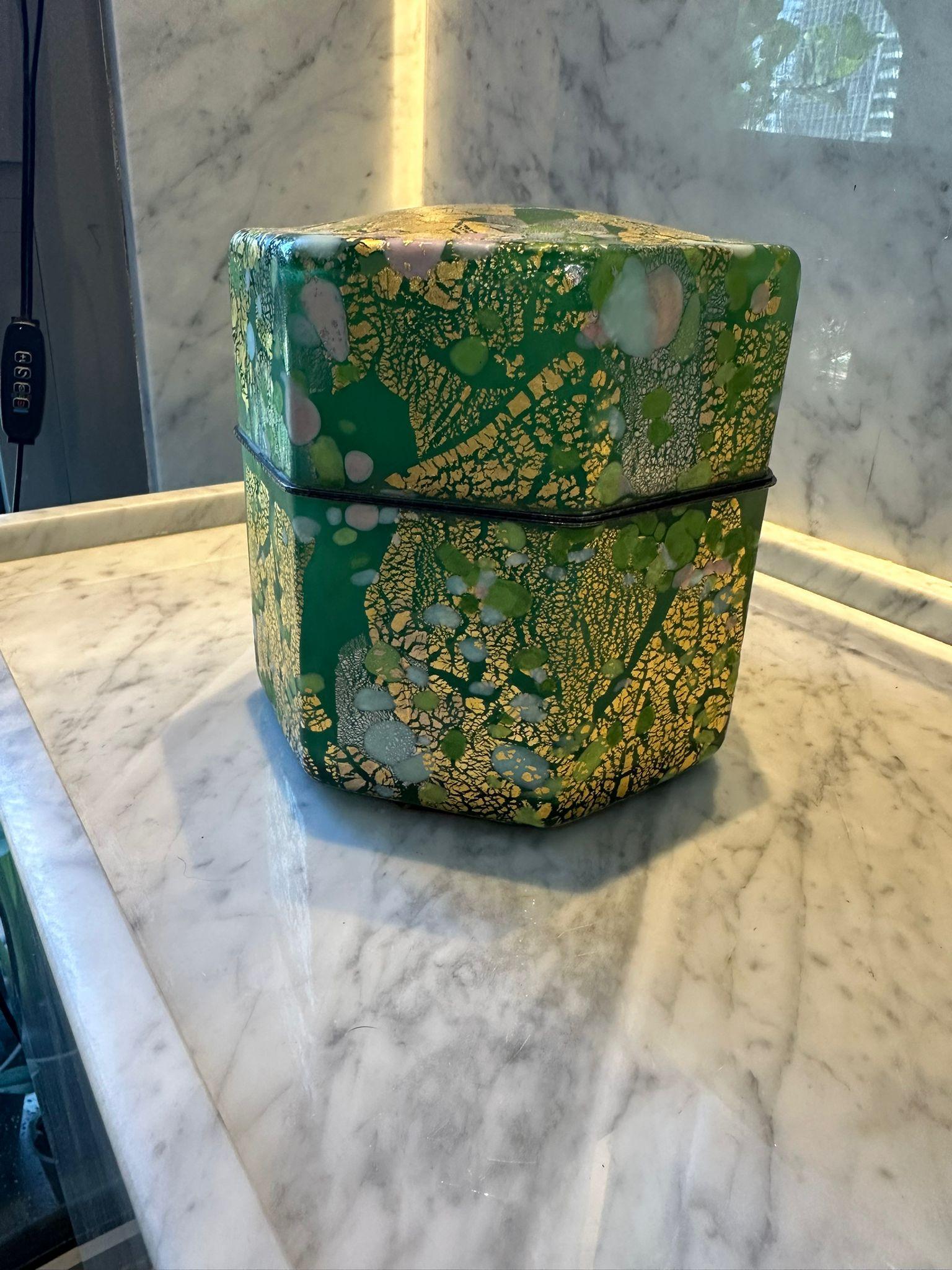 Untitled (ornamental box)  (Glassware) For Sale 1