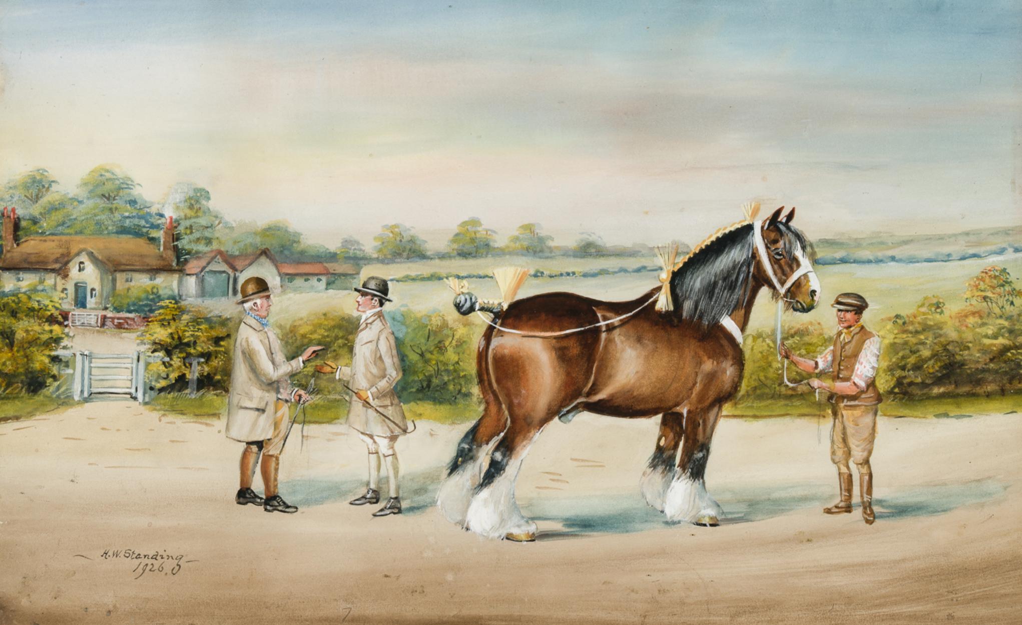 Chevaux de trait (ensemble de trois) - Art de William Henry Standing