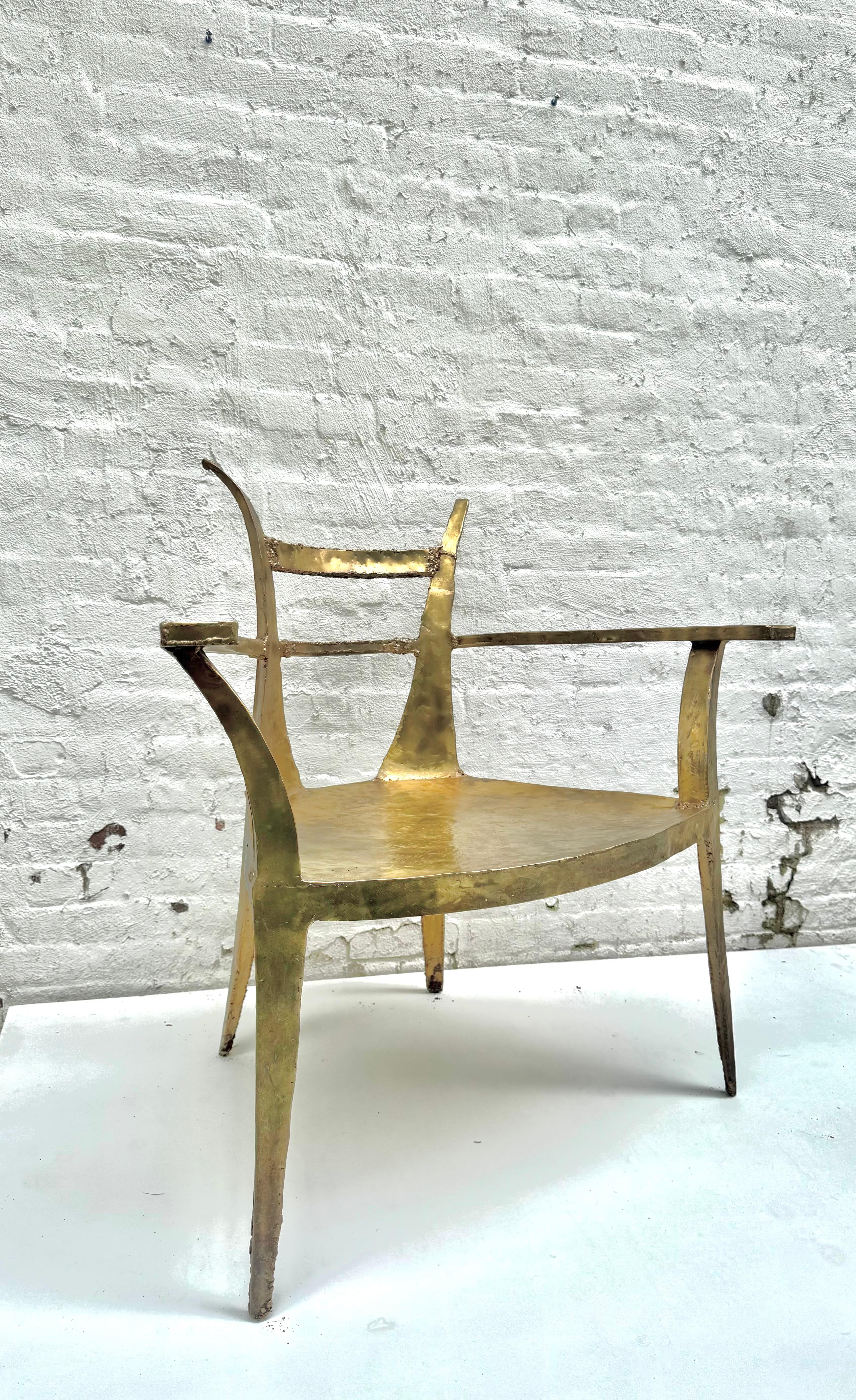 TWELVE CHAIRS GALLERY
ZURA (b. 1969, Georgian-American)
Golden Kolkheti Chair
Brass
Seat Height: 16 in.
Arms Height: 26 in.
More than a chair — this is a throne of presence, a sculpture of command. The Golden Kolkheti by Zura merges the raw