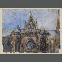 Zeitgenössisches Landschaftsaquarell, das John Ruskin zugeschrieben wird