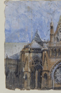 Period Landscape Watercolor Credited to John Ruskin