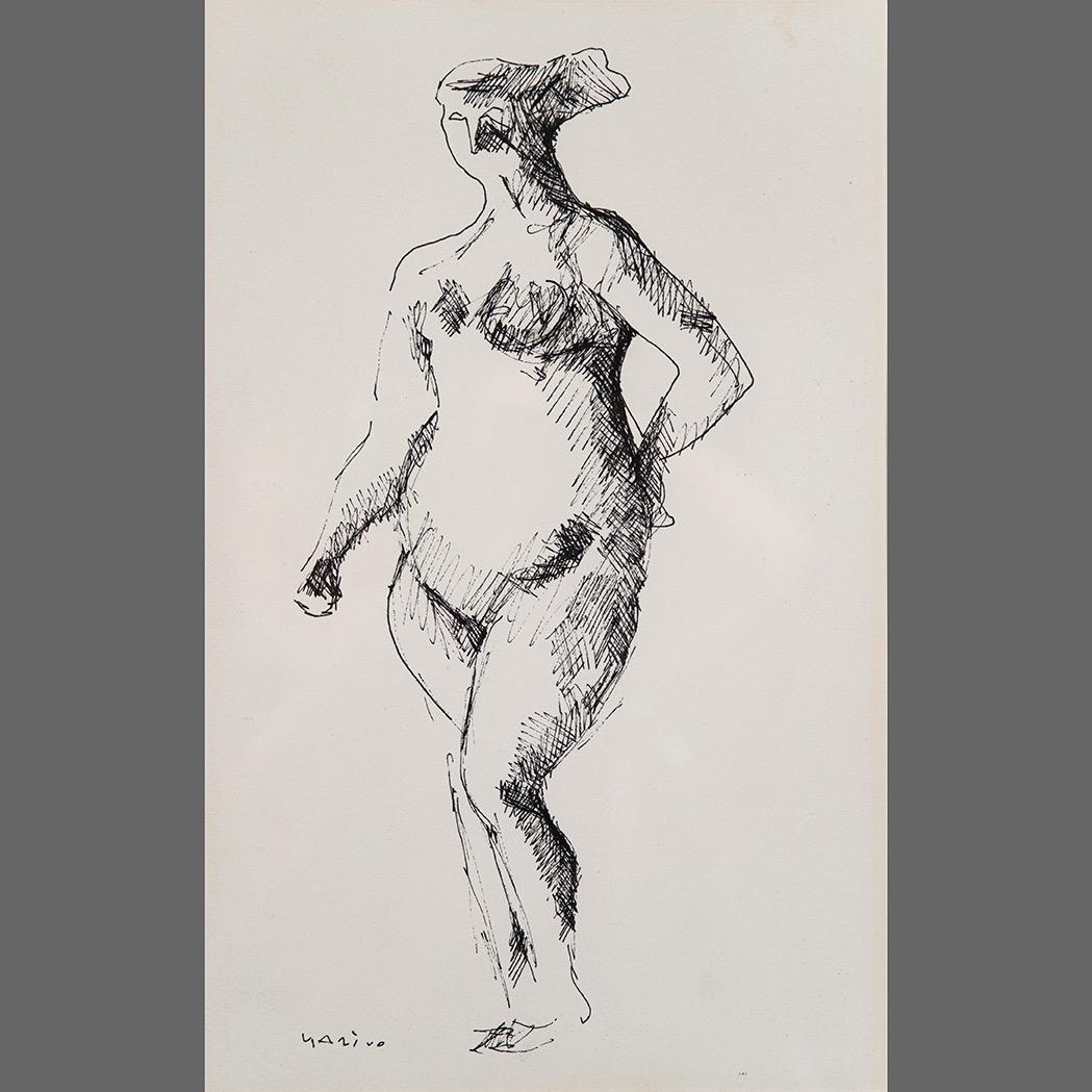 Dibujo italiano de los años 70 firmado a nombre de Marino Marini en venta 4