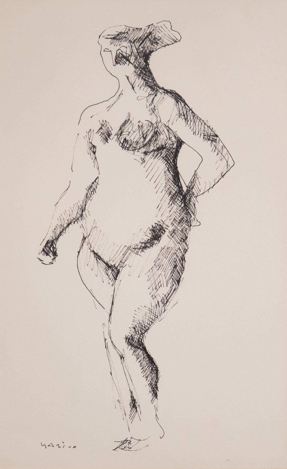 Dibujo italiano de los años 70 firmado a nombre de Marino Marini en venta 9