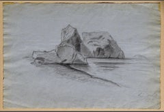 Francesco Paolo Michetti Period Italian Landscape Signed Drawing