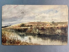 David Bates Watercolour Landscape 19th Century Double-Face