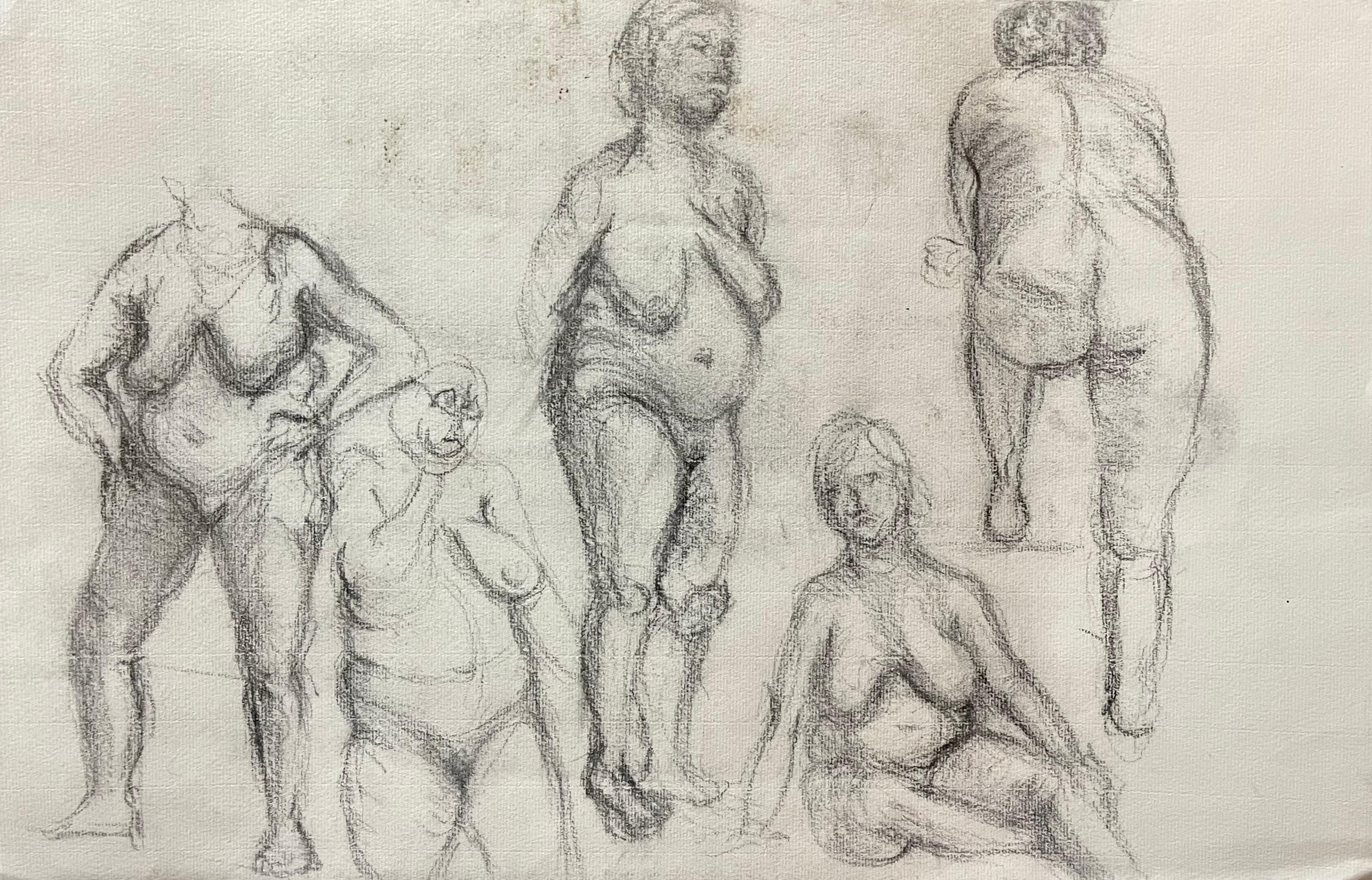 Henry Moore Stil I950s Nudes Englisch Zeichnung im Angebot 1