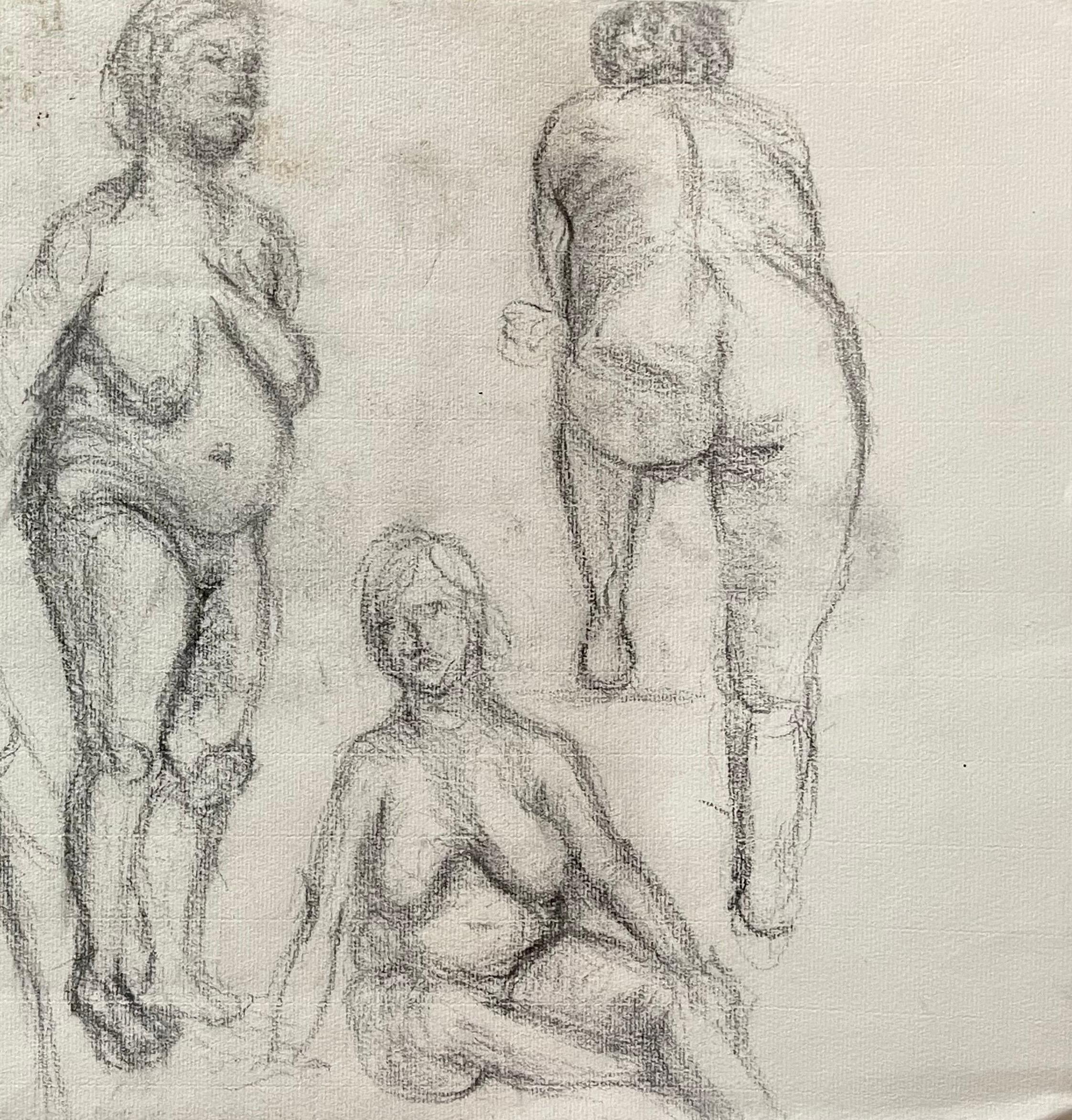 Henry Moore Stil I950s Nudes Englisch Zeichnung im Angebot 2