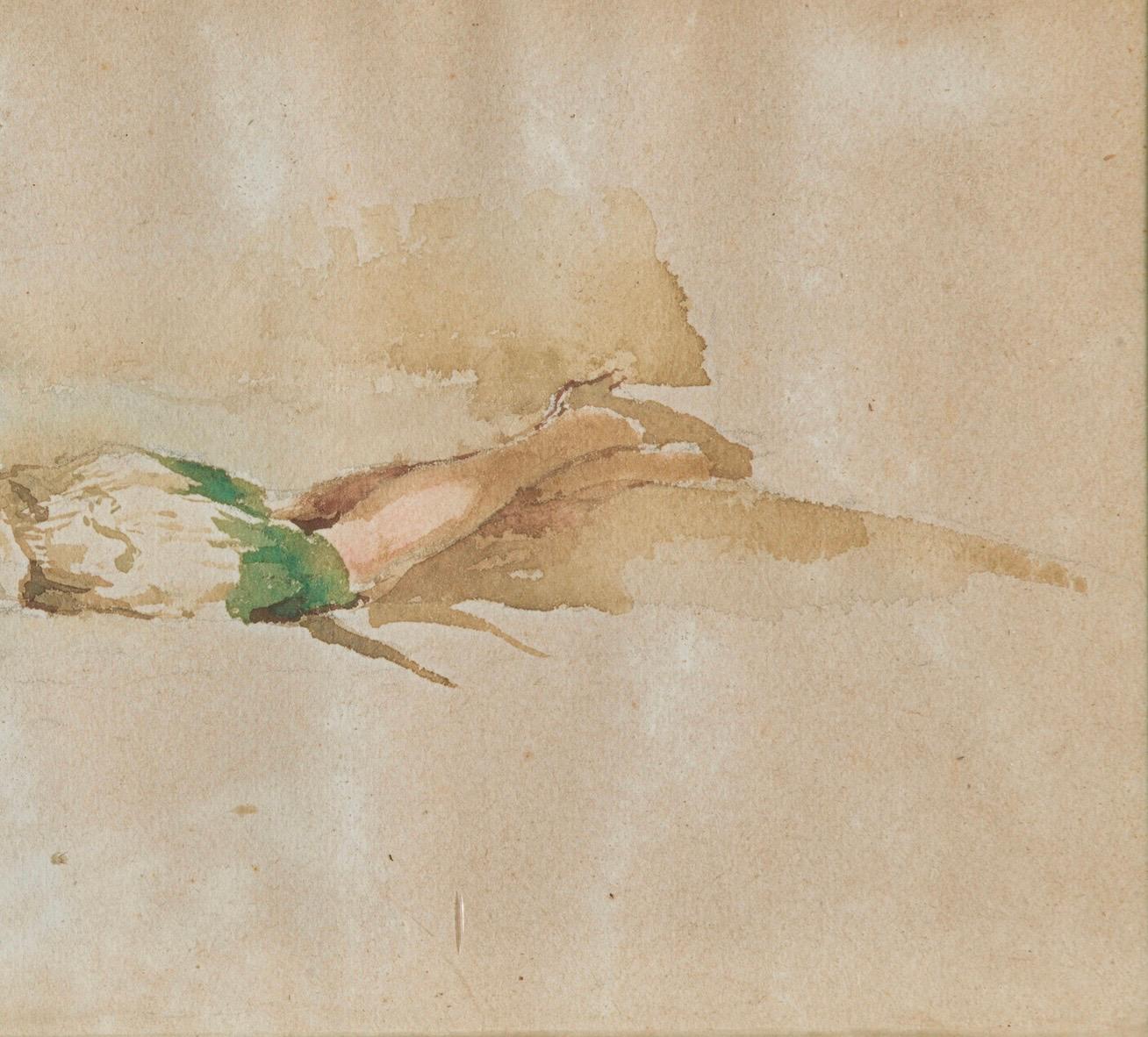 Art Decò Italian Portrait by Enrico Crespi Signed Located Dated Watercolor en vente 3