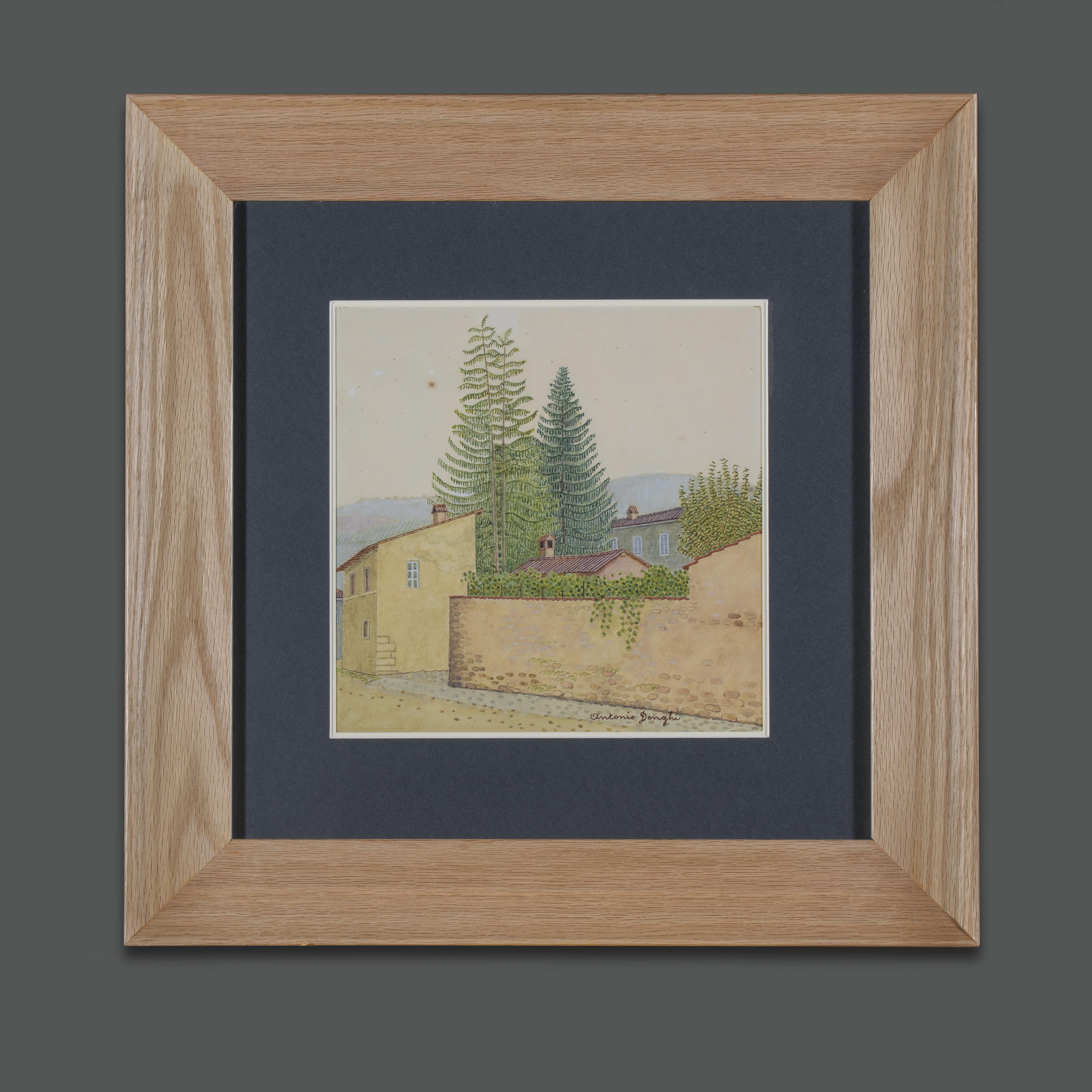 1950s Antonio Donghi Signed Certified and Archived Landscape Painting
